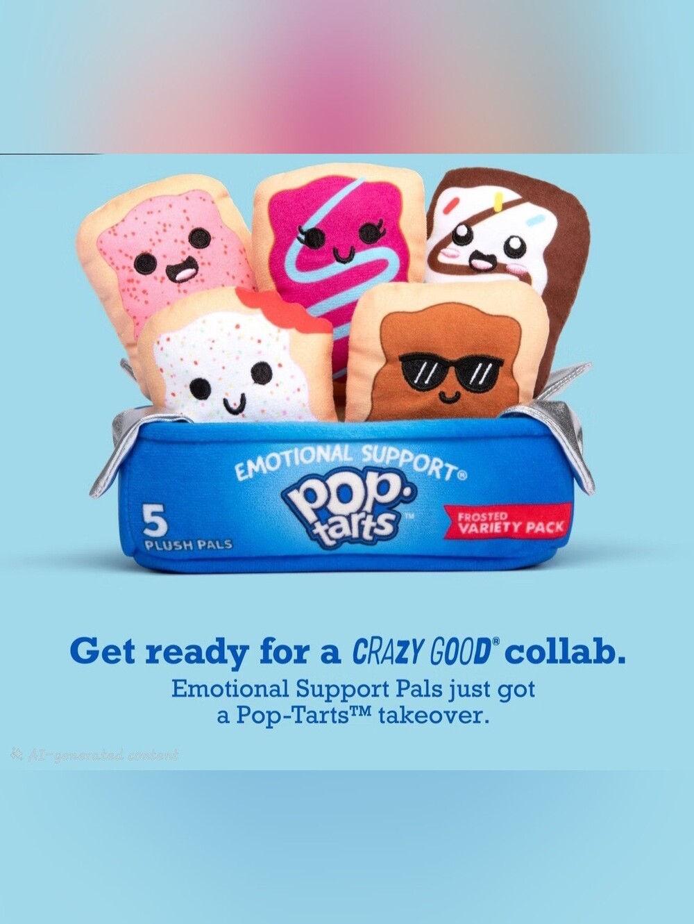 Emotional Support Pop Tarts Pals Plush Viral 7' x 5'